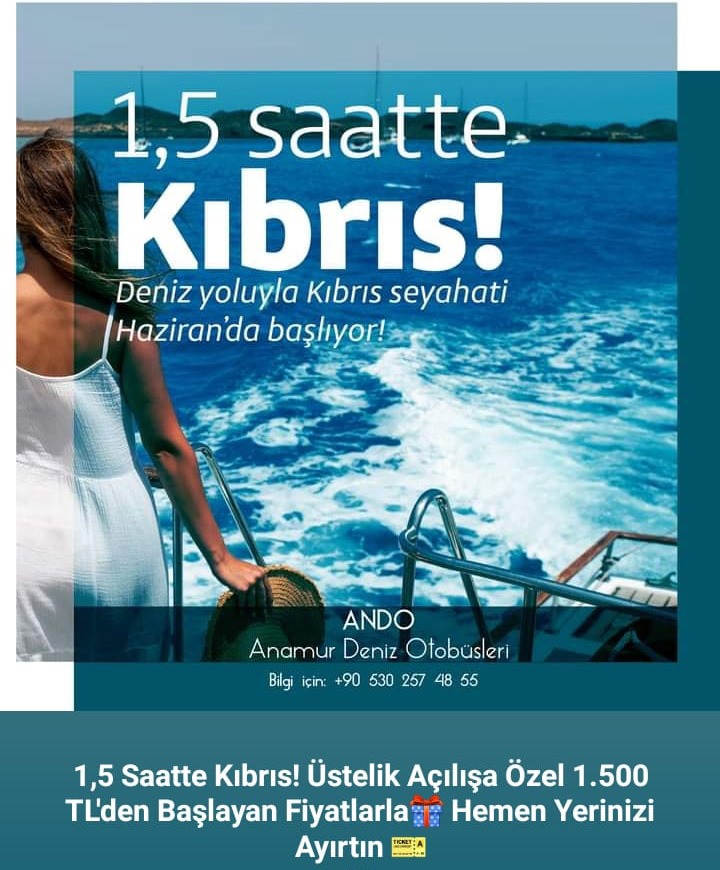 Anamur-KKTC  Seferleri Yarın Başlıyor