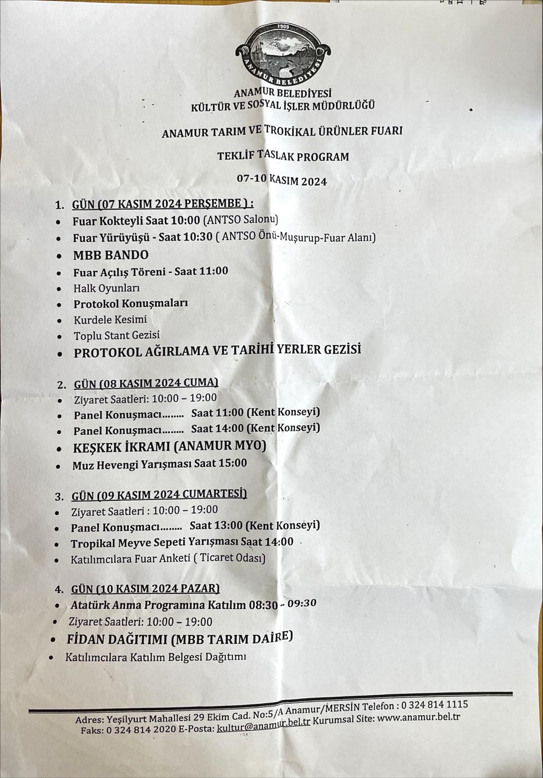 Anamur Belediyesi “Tarım ve Tropikal Ürünler Fuarına” Hazırlanıyor..