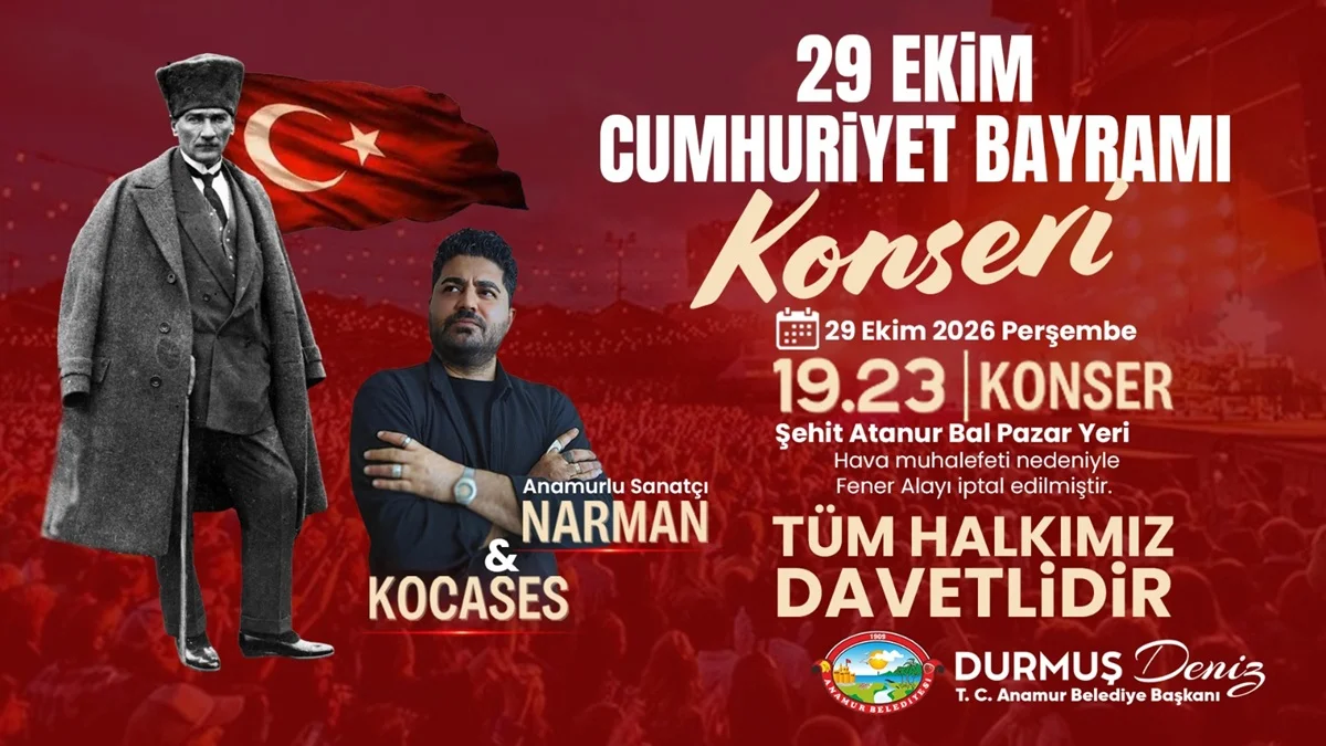 Anamur Belediye Başkanı Durmuş Deniz’in Cumhuriyet Bayramı Kutlama Mesajı