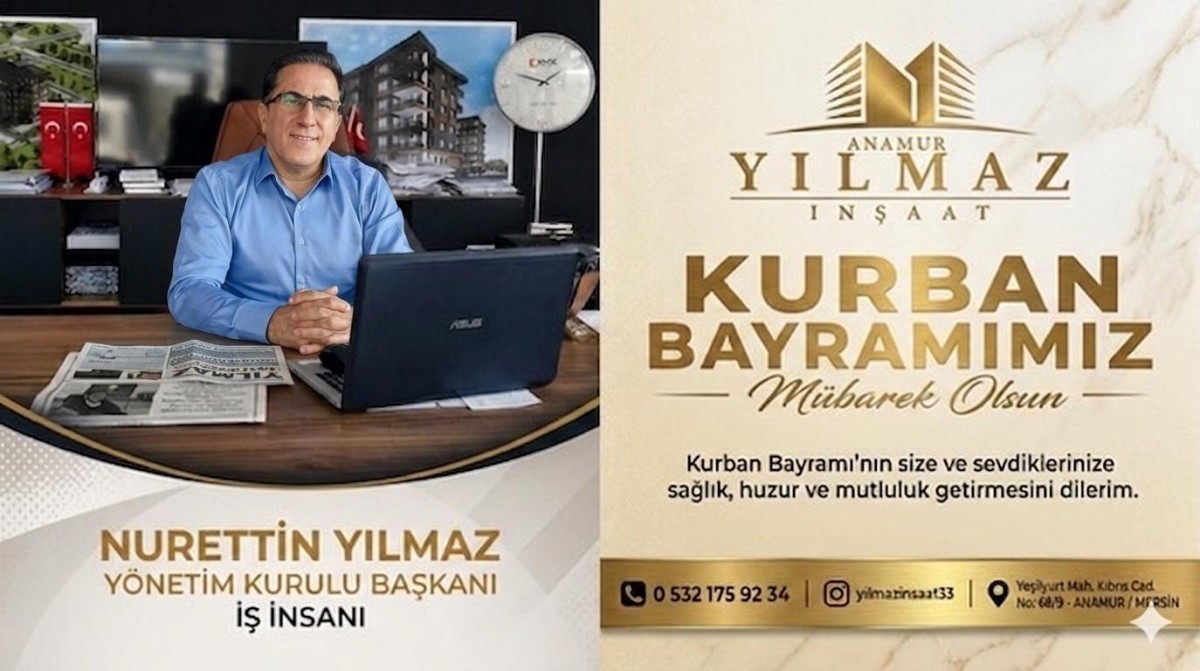 “ANAMUR YILMAZ İNŞAAT” Kurban Bayramınızı Kutlar..