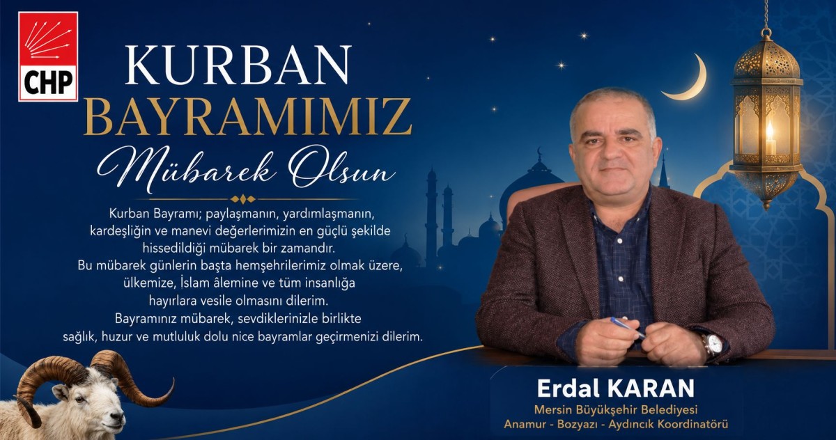 MBŞ Koordinatörü Erdal Karan Kurban Bayramınızı Kutlar..