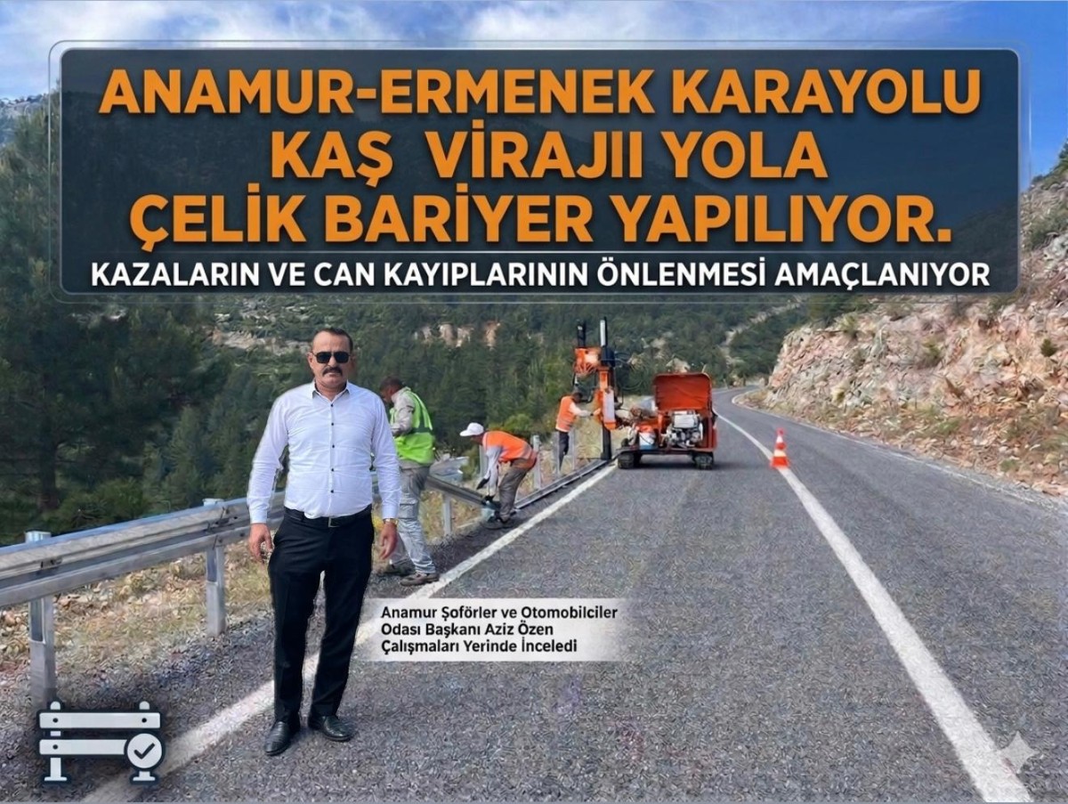 Anamur Kaş Yolu’nda Bariyer Çalışması Çalışması Yapılıyor..