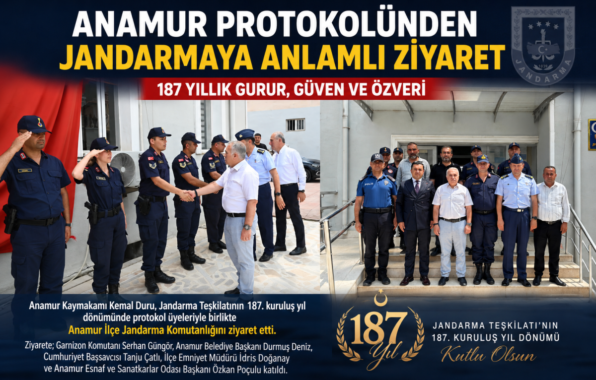 Anamur Protokolünden Jandarma Teşkilatına Anlamlı Ziyaret..