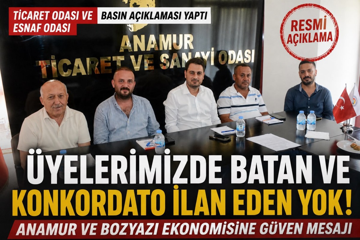 Ticaret Odası ve Esnaf Odası; Konkordato ilan eden Üyemiz Yok.!